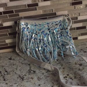 Blue Leopard print purse